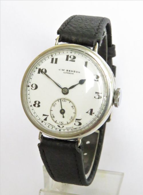 Gents 1934 Silver Wrist Watch, J W Benson