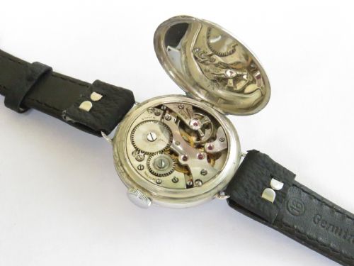 fig 2. Gents 1934 silver wrist watch, J W Benson
