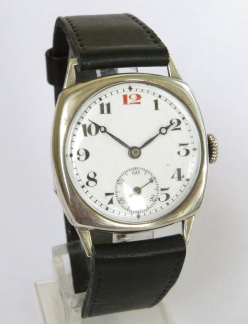 fig 1. Gents 1928 silver wrist watch