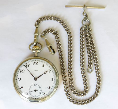fig 1. Antique York pocket watch and chain