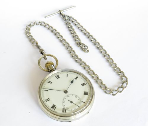 fig 1. Antique Cyma pocket watch and chain