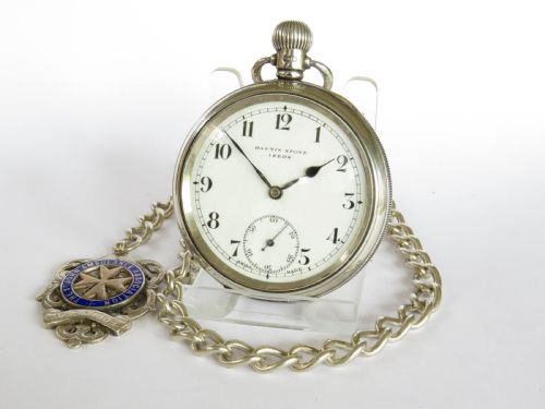 Silver Record Dreadnought ‘Trenton’ Pocket Watch & Chain