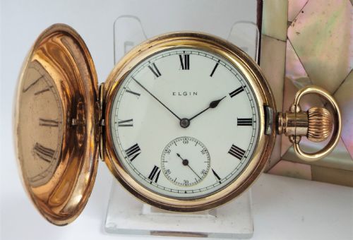 Antique Elgin Full Hunter Pocket Watch, 1912.
