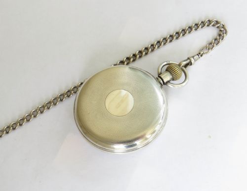 fig 2. 1934 silver Record pocket watch with chain