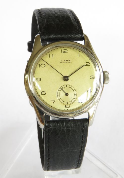 fig 1. Gents 1940s Cyma Watersport wrist watch