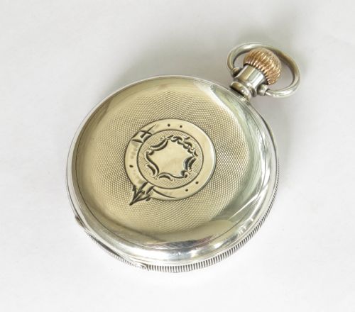 fig 4. 1918 silver Waltham Vanguard railroad grade pocket watch