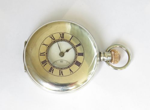 Antique Silver Half Hunter Pocket Watch, Hms Impregnable