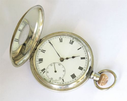 fig 2. Antique silver half hunter pocket watch, HMS Impregnable