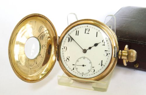 Antique Omega Labrador Half Hunter Pocket Watch