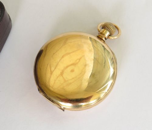 fig 1. Antique Omega Labrador half hunter pocket watch