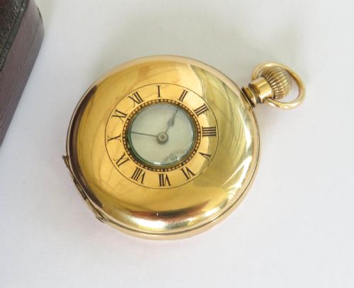 fig 2. Antique Omega Labrador half hunter pocket watch