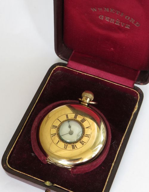 fig 3. Antique Omega Labrador half hunter pocket watch