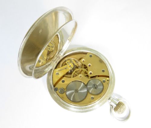fig 2. Antique silver full hunter pocket watch, 1918