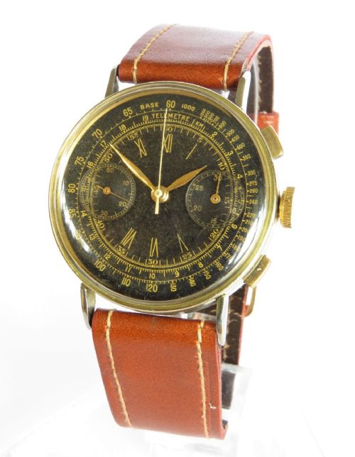 Gents 1940s Valjoux Chronograph Wrist Watch