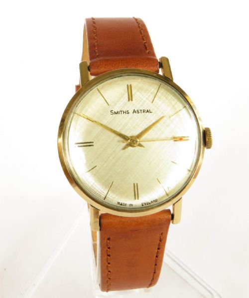 fig 1. Gents 9ct Gold Smiths Astral Wrist Watch, 1956
