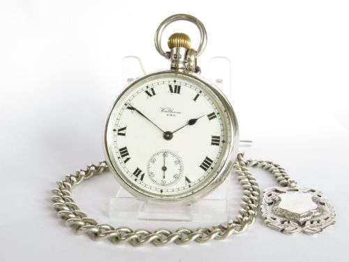 Antique Silver Waltham Pocket Watch and Chain