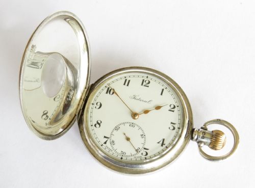 fig 1. 1926 Federal silver half hunter pocket watch