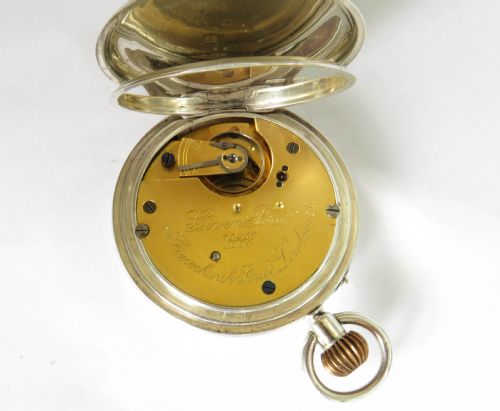 fig 2. Antique silver English half hunter pocket watch