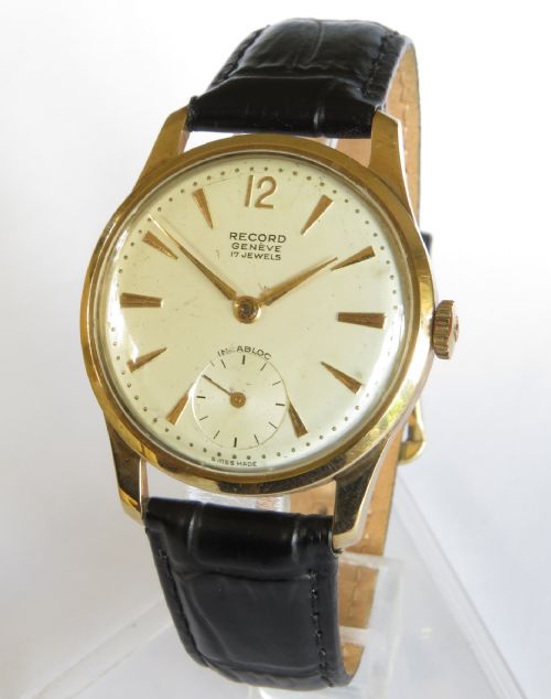 Gents 9ct Gold Record Wrist Watch, 1960