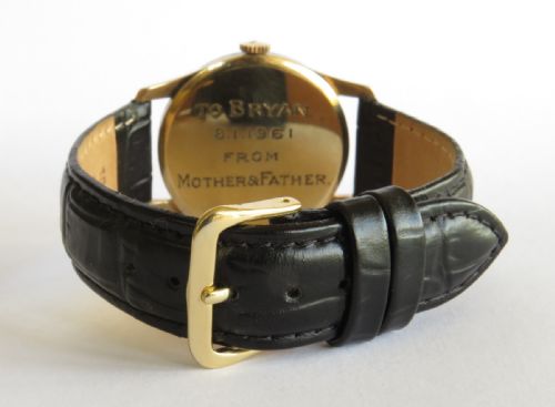 fig 1. Gents 9ct gold Record wrist watch, 1960