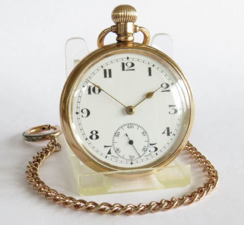 fig 1. 1930s Record pocket watch and chain