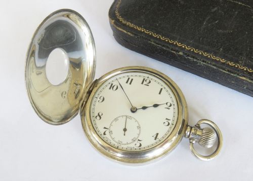 fig 2. Antique silver Cyma half hunter pocket watch