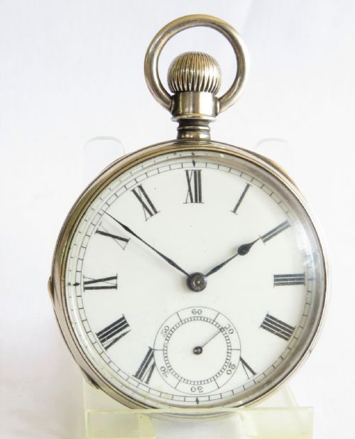 fig 1. Antique 1880s Waltham silver pocket watch