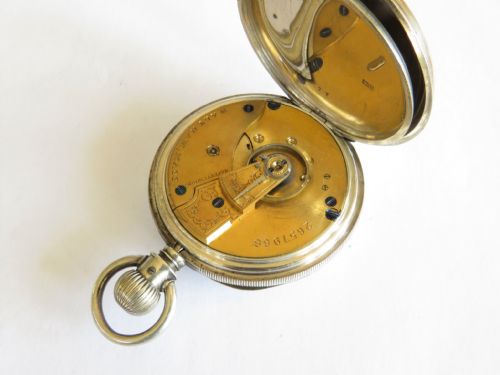 fig 2. Antique 1880s Waltham silver pocket watch