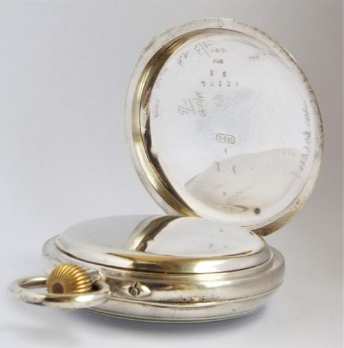 fig 2. Antique silver Omega pocket watch.