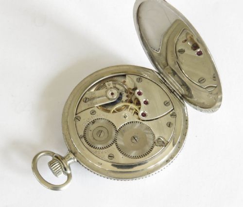 fig 1. Antique Longines silver nielloware pocket watch