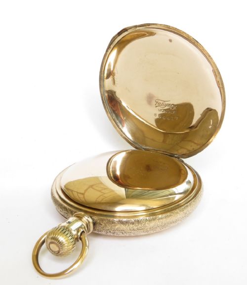 fig 2. Antique full hunter pocket watch, US Watch Co