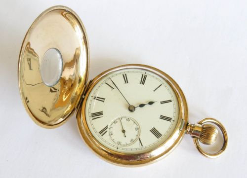 fig 2. Antique Waltham half hunter pocket watch