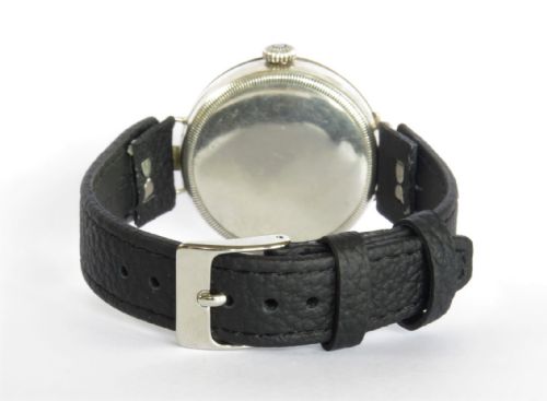 fig 4. Gents 1918 antique silver half hunter trench watch