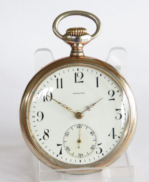fig 1. Antique silver Zenith pocket watch, 1919