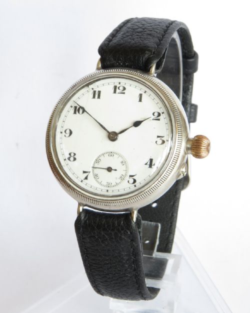 Antique Silver Electa Trench Watch, 1914