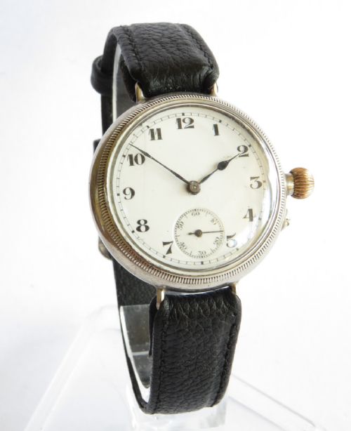 fig 1. Antique silver Electa trench watch, 1914