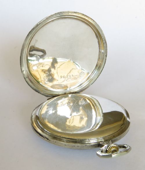 fig 2. Silver 1930s Art Deco Silvana pocket watch