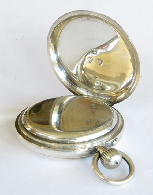 fig 1. Antique silver Rotherhams hunter pocket watch for D Glasgow
