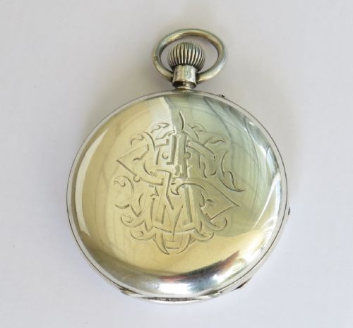 fig 3. Antique silver Rotherhams hunter pocket watch for D Glasgow