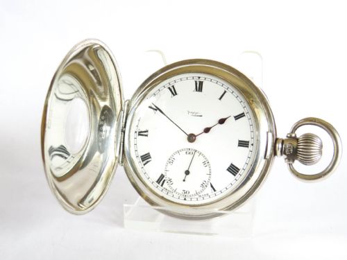 fig 1. Silver Vertex half hunter pocket watch