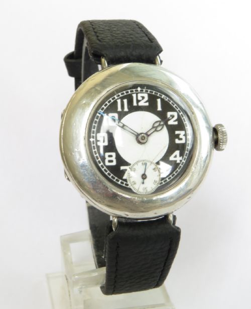 fig 1. Antique GWC silver trench watch, 1917