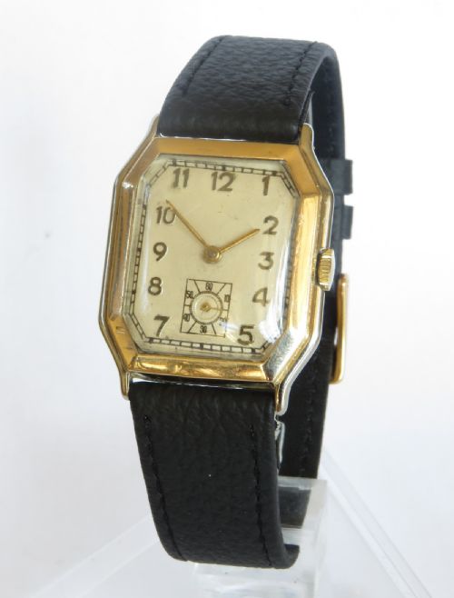 fig 1. Gents 9ct gold Art Deco wrist watch, 1930