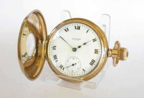 fig 1. Antique Waltham P S Bartlett half hunter pocket watch