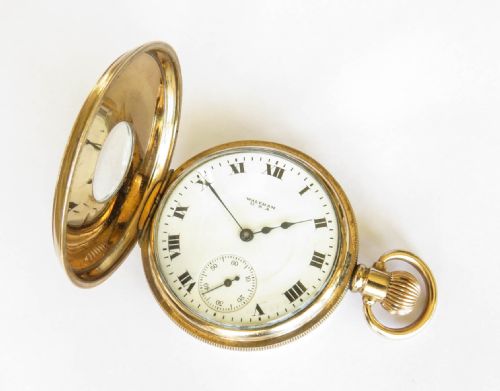 fig 2. Antique Waltham P S Bartlett half hunter pocket watch