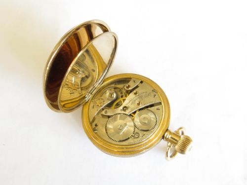fig 3. Antique Waltham P S Bartlett half hunter pocket watch