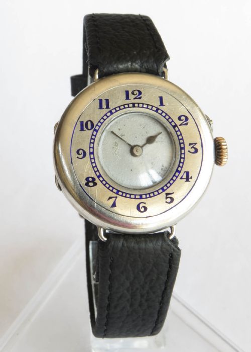 fig 1. Gents antique silver wrist watch, 1923