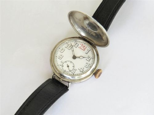 fig 5. Gents antique silver trench watch, 1915