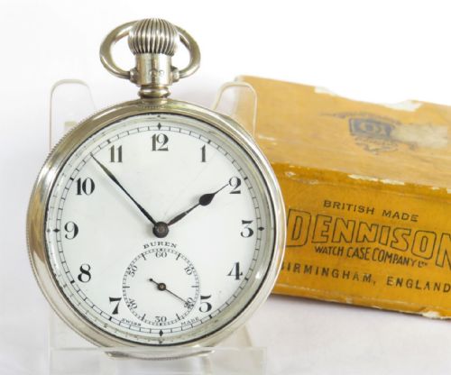 fig 1. Silver Buren Grand Prix pocket watch, 1937