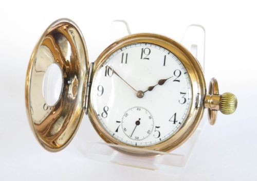 fig 1. Antique Omega half hunter pocket watch