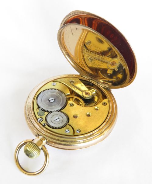 fig 2. Antique Omega half hunter pocket watch